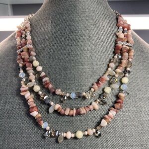 Chic Multi-Layer Beaded Semi Precious Stone Necklace